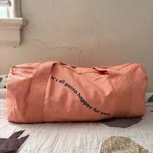 Ban.do Bando “It’s All Gonna Happen For You” Work It Out Gym Duffle Bag Peach